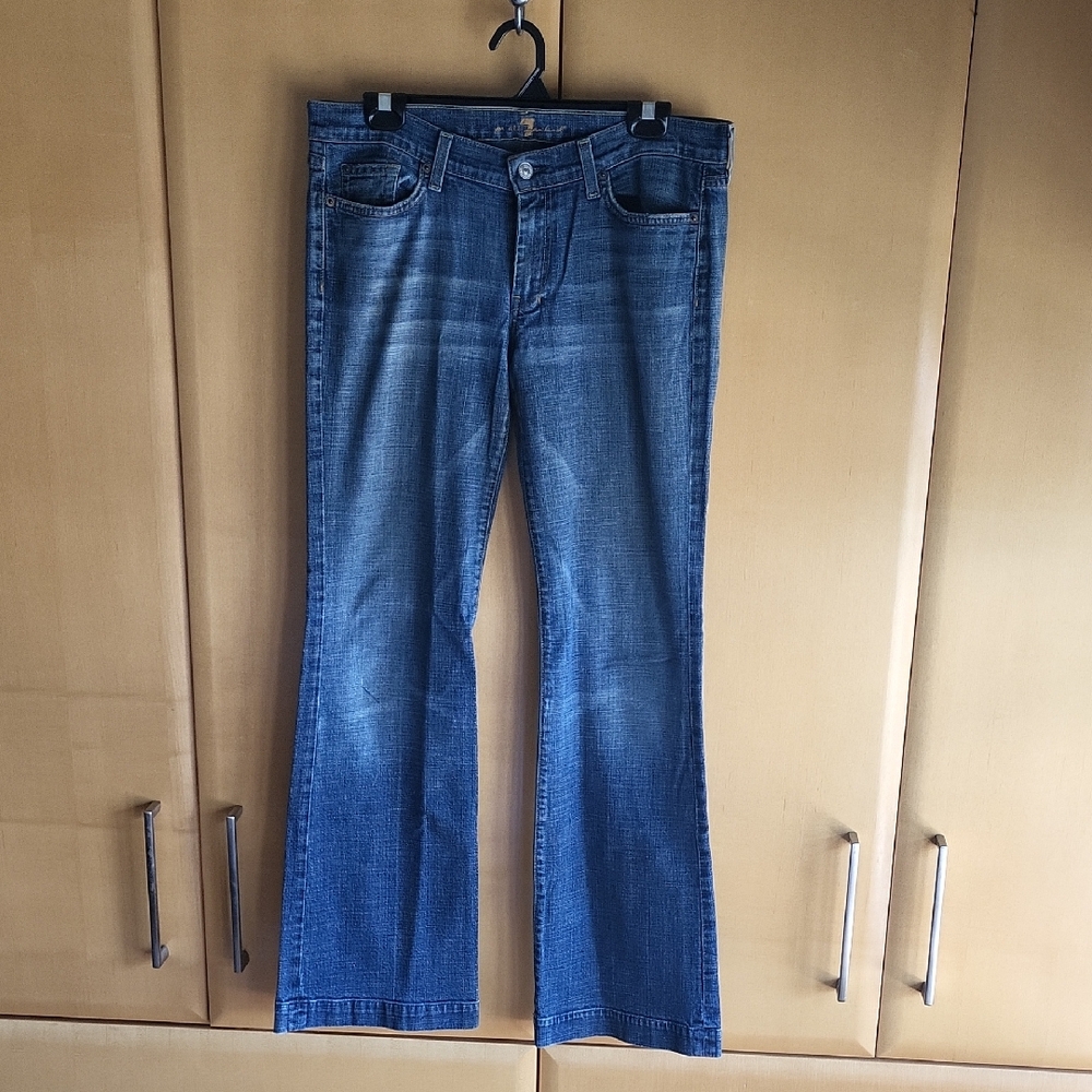 7 For All Mankind Blue Flare Jeans
